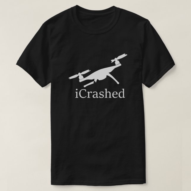 Camiseta Escura de Drone Acidentada (Frente do Design)