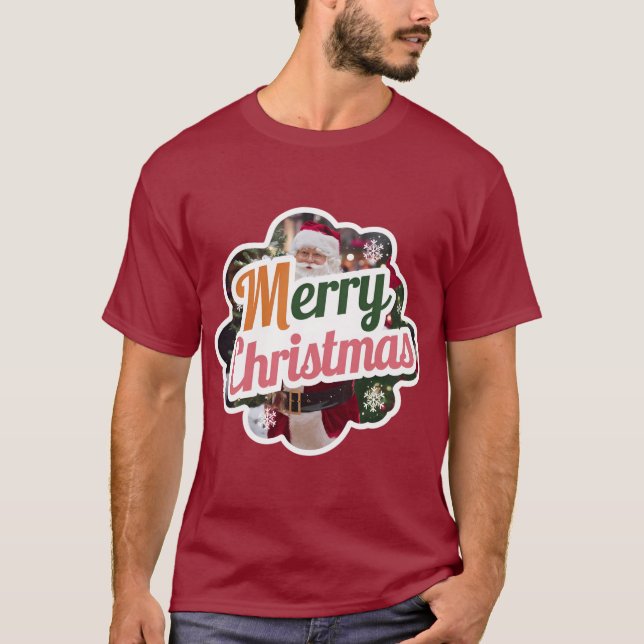 Camiseta Escura Natal para Homens: Novo Modelo (Frente)