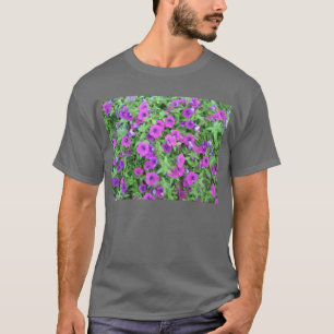 Camiseta Escura para Adultos de Petunias Roxos
