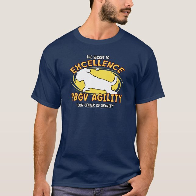 Camiseta escura secreta da agilidade PBGV (Frente)