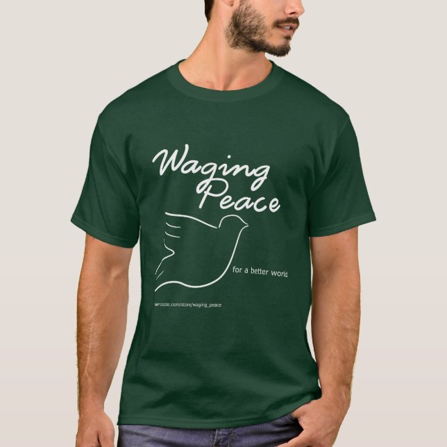 Camiseta escura Waging Peace Dove (Frente)