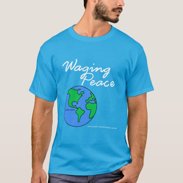 Camiseta escura Waging Peace Earth (Frente)
