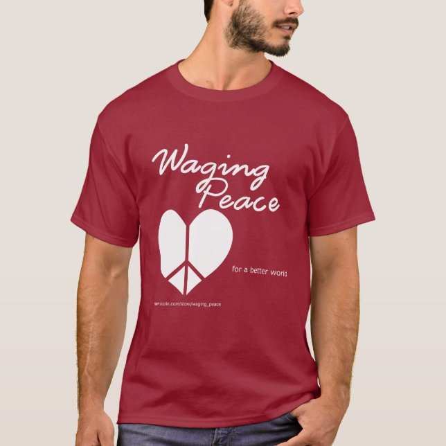 Camiseta escura Waging Peace Heart (Frente)