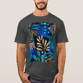 Camiseta Escuridão Verão Seamlesstropical Folhas de Plantas