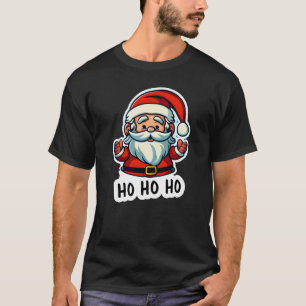 Camiseta Escuro Básico de Arte do Papai Noel