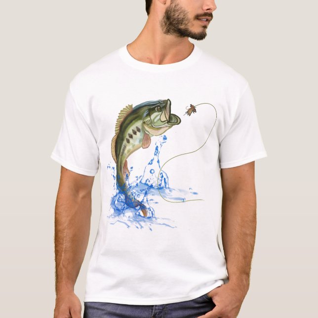 Camiseta Escuro De Pesca Do Bass (Frente)