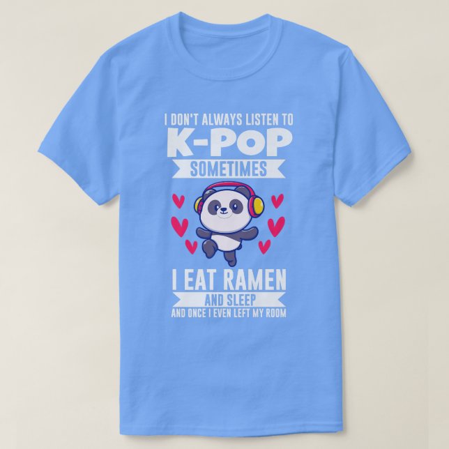 Camiseta Escuto O K-pop & Coma Ramen K-pop Panda 293 (Frente do Design)