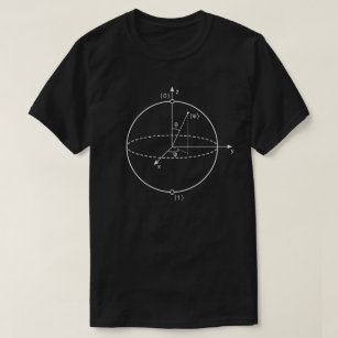 Camiseta Esfera de Bloqueio   Física Quântica (Qubit) / Mat
