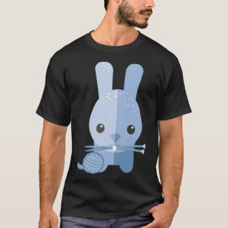 Camiseta Esfera de coelho córneo-cega de fios tricô agulhas