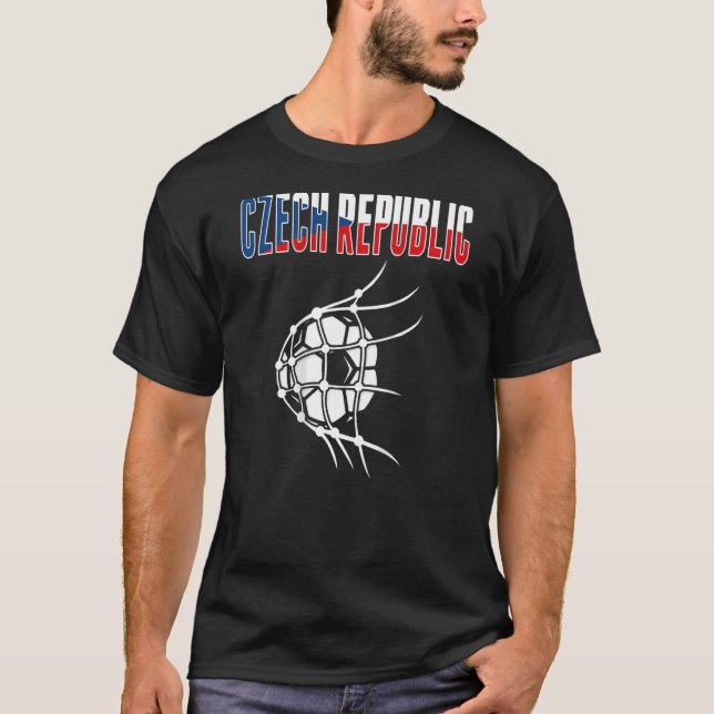 Camiseta Esfera De Futebol Da República Checa Em Suporte Lí (Frente)