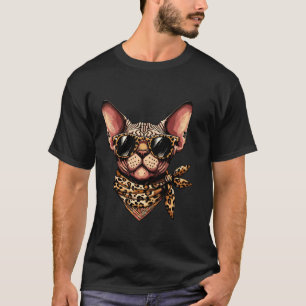 Camiseta Esfinge Vestindo Leopard Scarf Animal Vestindo Sun