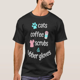 Camiseta Esfoliantes de café para mamãe de gato e luvas de
