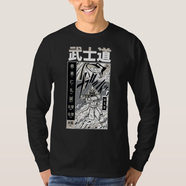 Camiseta Esforços Japoneses Samurai Bushido Code Warrior (Frente)