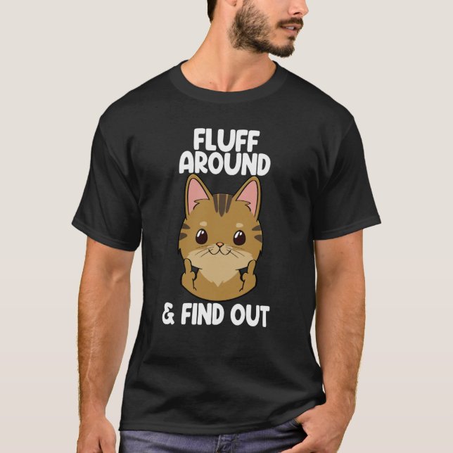 Camiseta Esfrega-Te E Descobre Gatos De Gato De Gato (Frente)