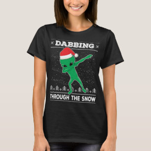 Camiseta Esfregando Os Papais noeis Da Alienígena De Neve N