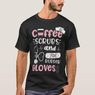 Camiseta Esfregões De Café E Luvas De Borracha