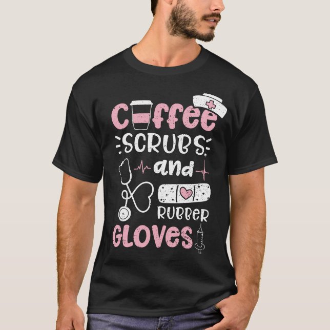 Camiseta Esfregões De Café E Luvas De Borracha (Frente)