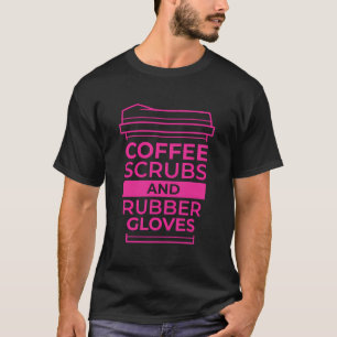 Camiseta Esfregões De Café E Luvas De Borracha