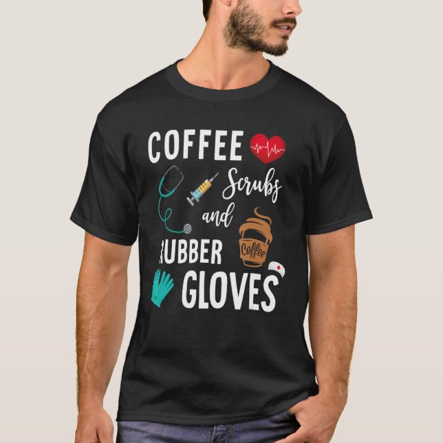 Camiseta Esfregões De Café E Luvas De Borracha (Frente)