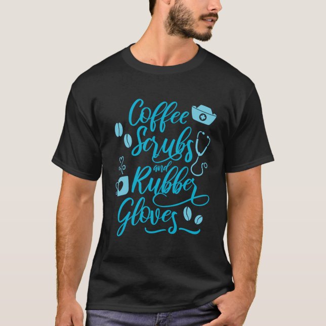 Camiseta Esfregões De Café E Luvas De Borracha (Frente)