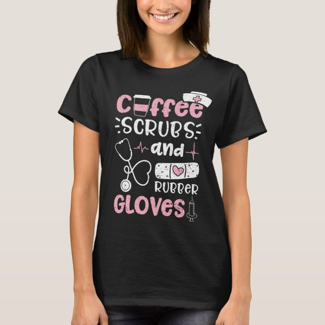 Camiseta Esfregões De Café E Luvas De Borracha (Frente)
