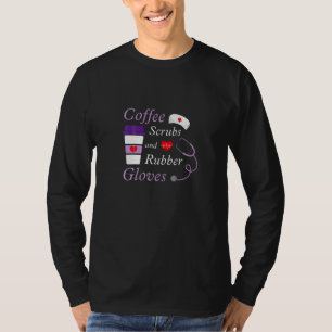 Camiseta Esfregões De Café E Luvas De Borracha