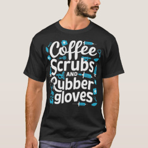 Camiseta esfregões de café e luvas de borracha 1