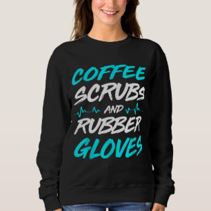 Camiseta Esfregões De Café E Luvas De Borracha Enfermeira M