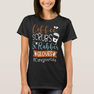 Camiseta Esfregões De Café E Luvas De Borracha Que Cuidam D