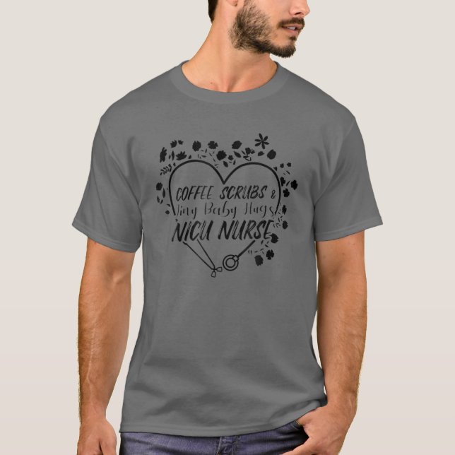 Camiseta Esfregões De Café E Pequenos Abraços De Bebê Enfer (Frente)