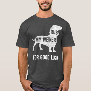 Camiseta Esfregue meu Cachorro Franco para a sorte Engraça