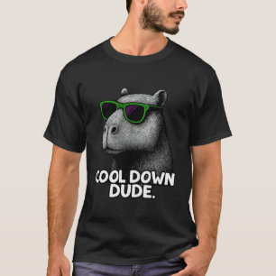 Camiseta Esfriar Cara Engraçado Capivara com Óculos de Sol