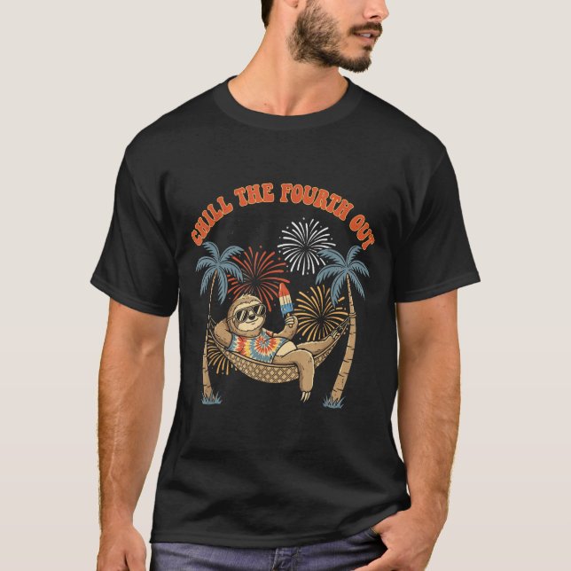 Camiseta Esfrie o quarto de forma engraçada férias retrô pr (Frente)