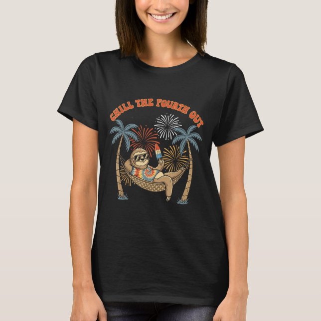 Camiseta Esfrie o quarto de forma engraçada férias retrô pr (Frente)