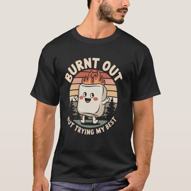 Camiseta Esgotado Mas Tentando Ao Máximo (Frente)