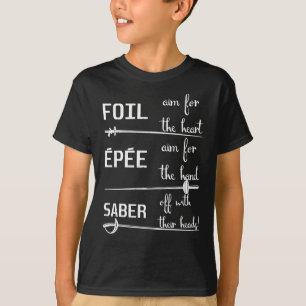 Camiseta Esgrima de Definição de Foil Epee Saber