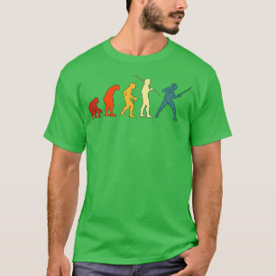 Camiseta Esgrima de esgrima retrora evolução escada esporte