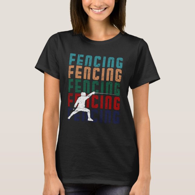 Camiseta Esgrima Design Vintage Retro Fence (Frente)