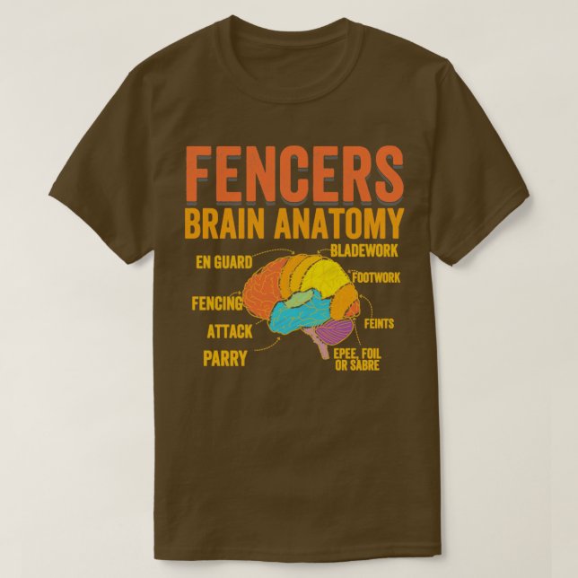Camiseta Esgrima Esgrimistas Anatomia cerebral (2) (Frente do Design)