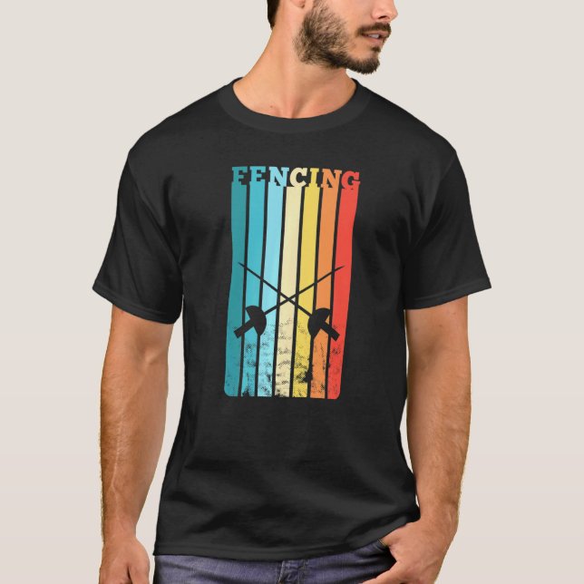 Camiseta Esgrima Espadas Retro Sabres Esgrimista (Frente)