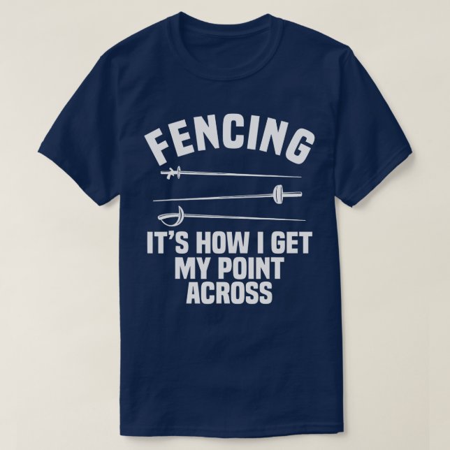 Camiseta Esgrima Esporte Cerca Folha Epee Saber Espada Fenc (Frente do Design)