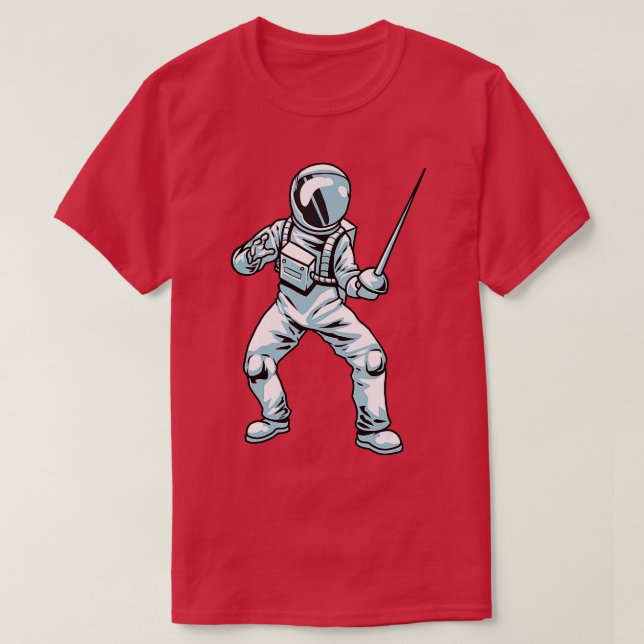 Camiseta Esgrima Esportiva Astronauta Enfermeira Lutando Fé (Frente do Design)