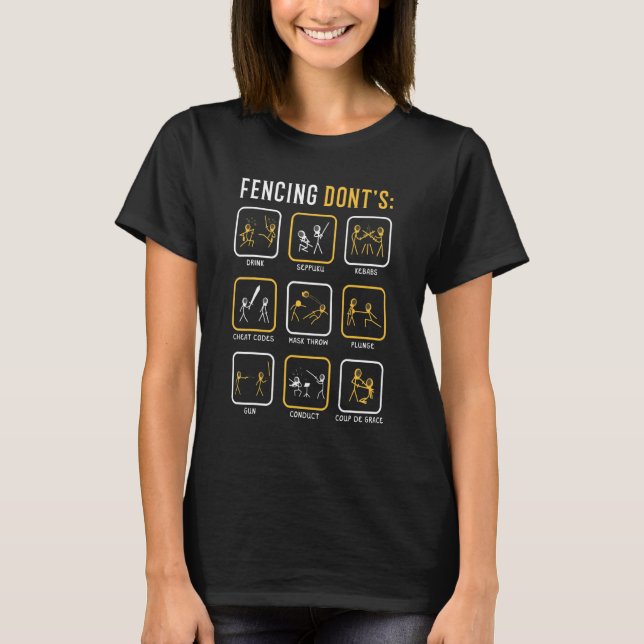Camiseta Esgrima não esgrima a espada de saber Epee Fo (Frente)