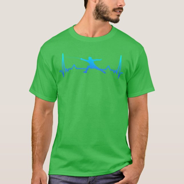 Camiseta Esgrima Sabre Batimento Cardíaco Presente Pai engr (Frente)