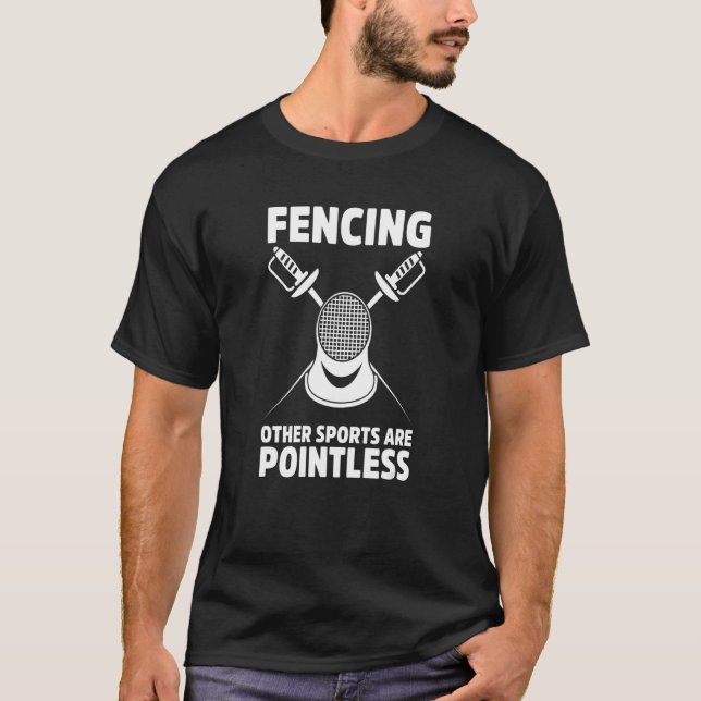Camiseta Esgrimista de Esgrima Inútil Em Garde Sabre Espada (Frente)