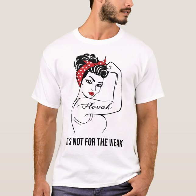 Camiseta Eslovaco Não é para o Fraco Sobrenome (Frente)