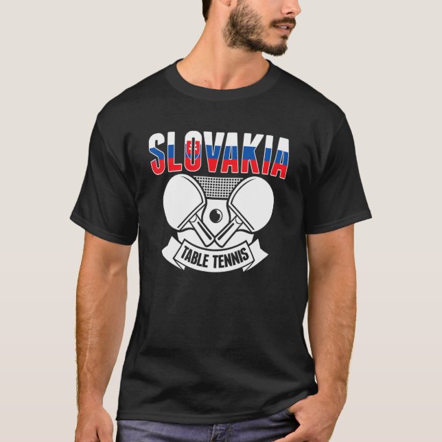 Camiseta Eslováquia Ping Pong - Mesa da equipe eslovaca Sup (Frente)