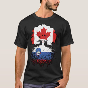 Camiseta Eslovênia canadiano Canadá Bandeira de Raízes de Á