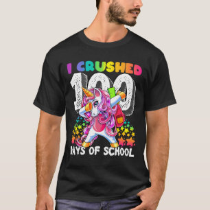 Camiseta Esmagados 100 Dias De Absorção Escolar De Unicórni