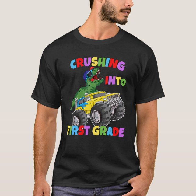 Camiseta Esmagamento em 1rua Monster Grade Dinossaur Rex (Frente)